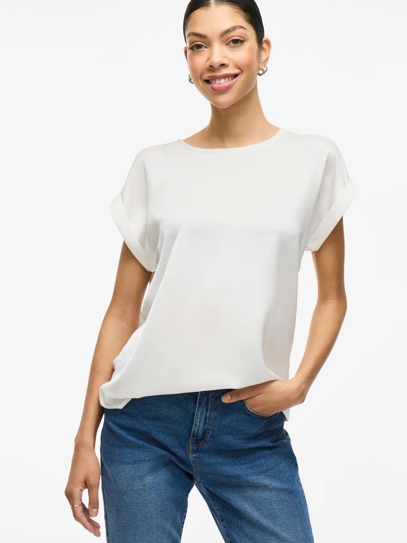 Vila Viellette Satin Jersey Top Bestseller