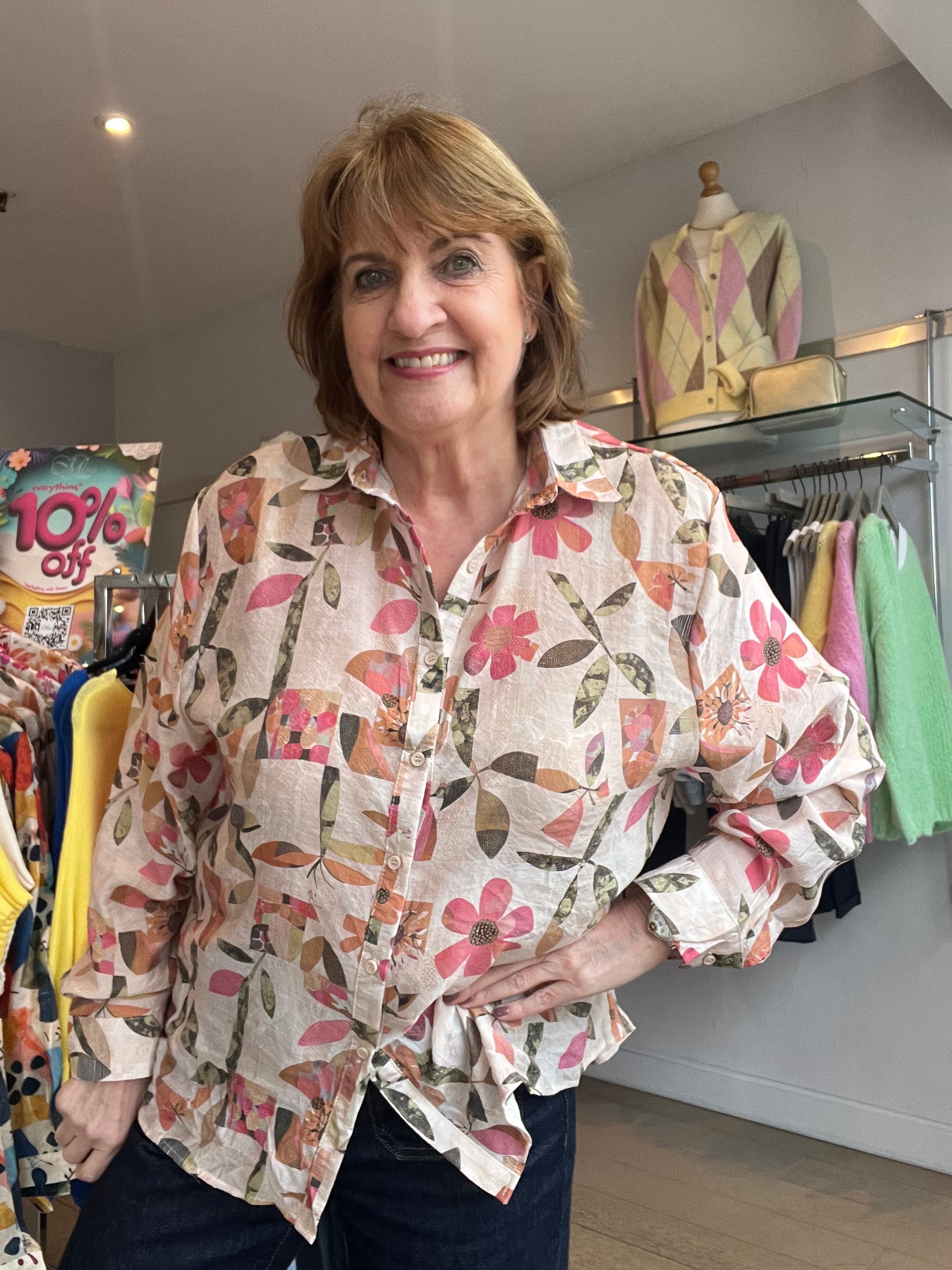 Velma Cotton Voile Printed Top