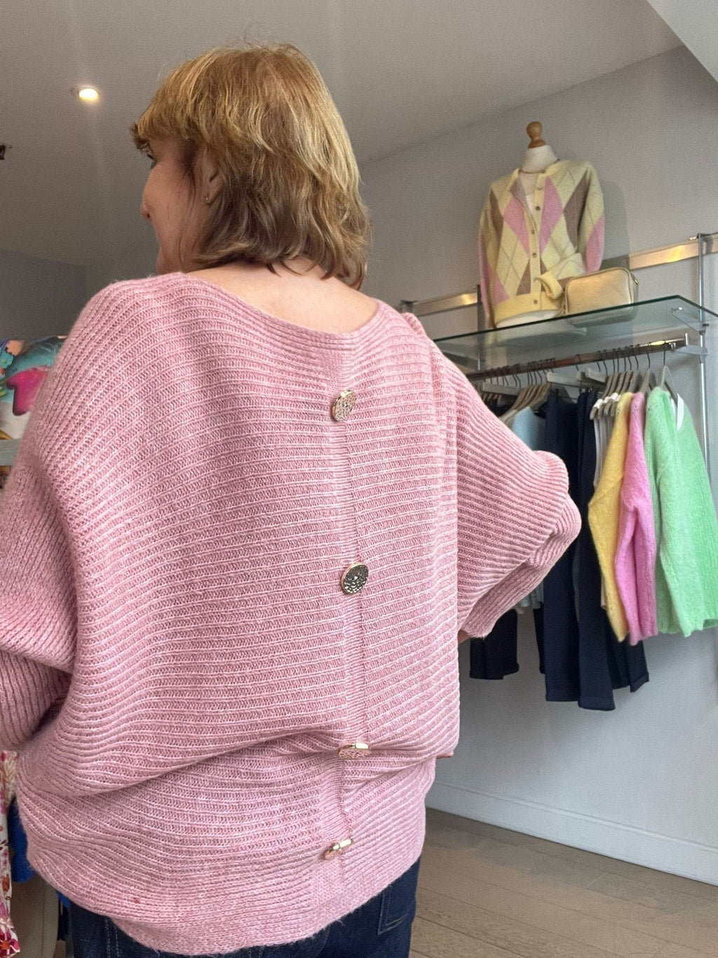 Shelley Button Back Knit