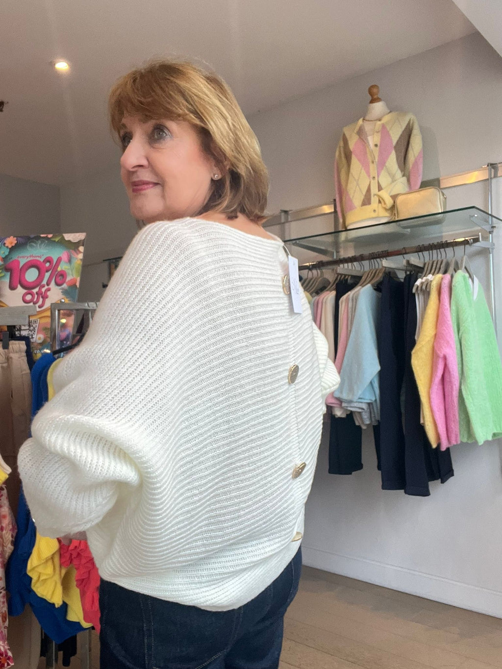 Shelley Button Back Knit