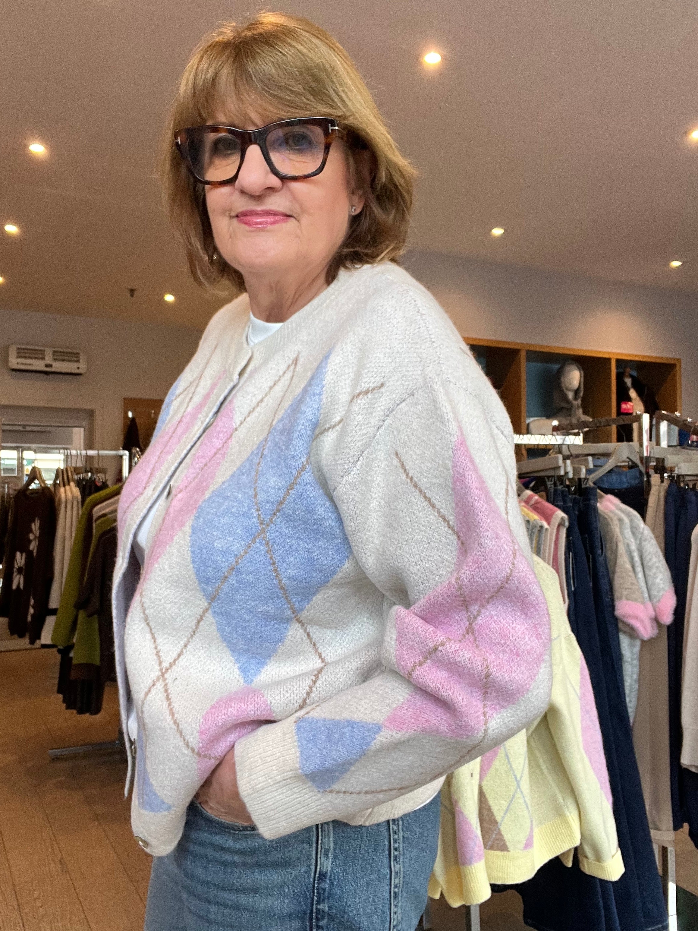 Argyle Spring Knit Cardy