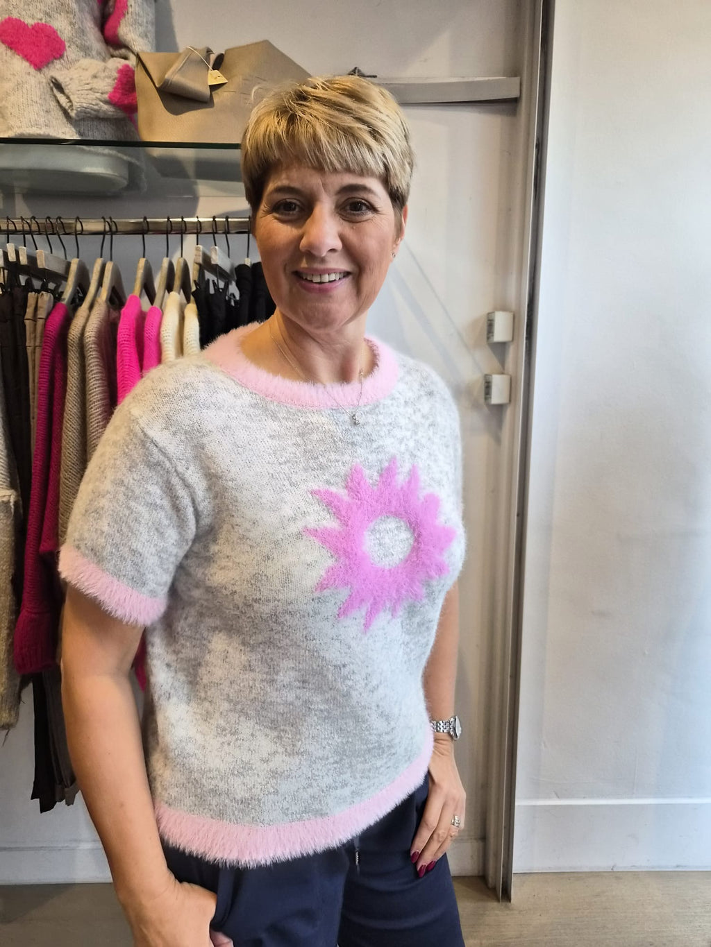 Shelley Fluffy Star Knit Top