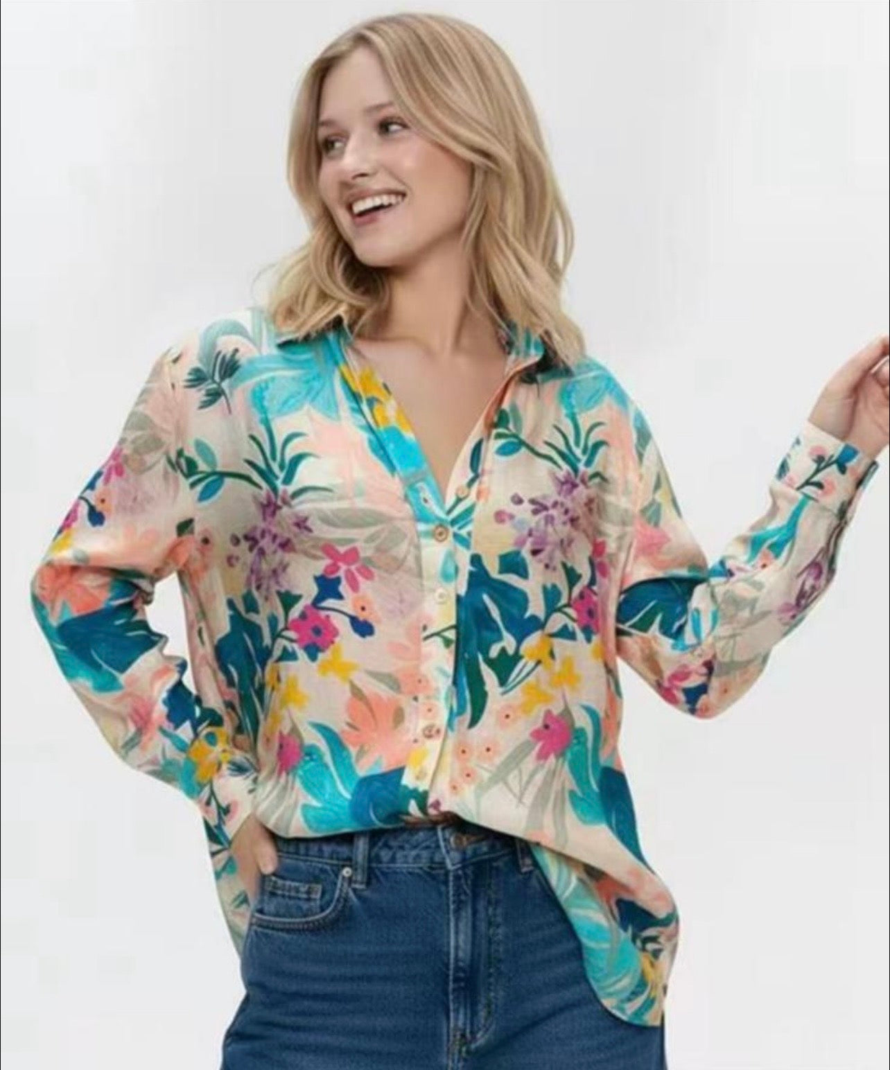 Harley Multi Printed Floral Voile Top