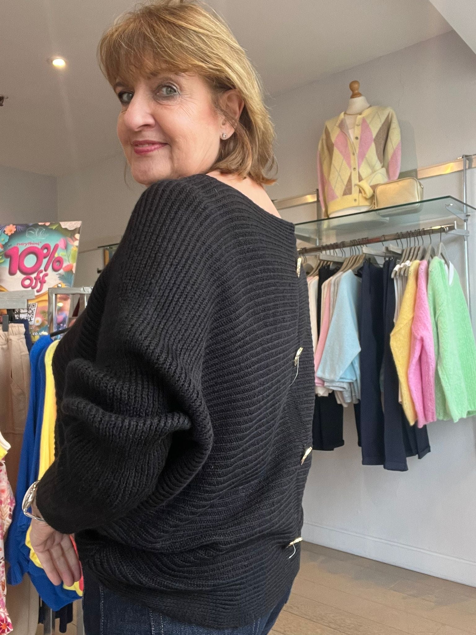 Shelley Button Back Knit