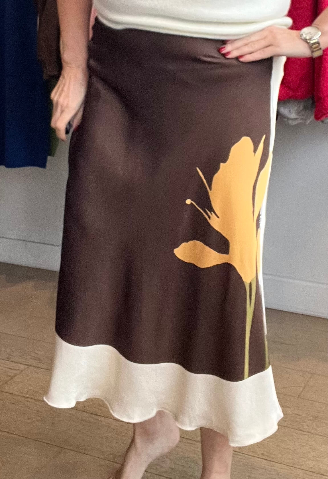 Mihos Luxe Print Satin Skirt