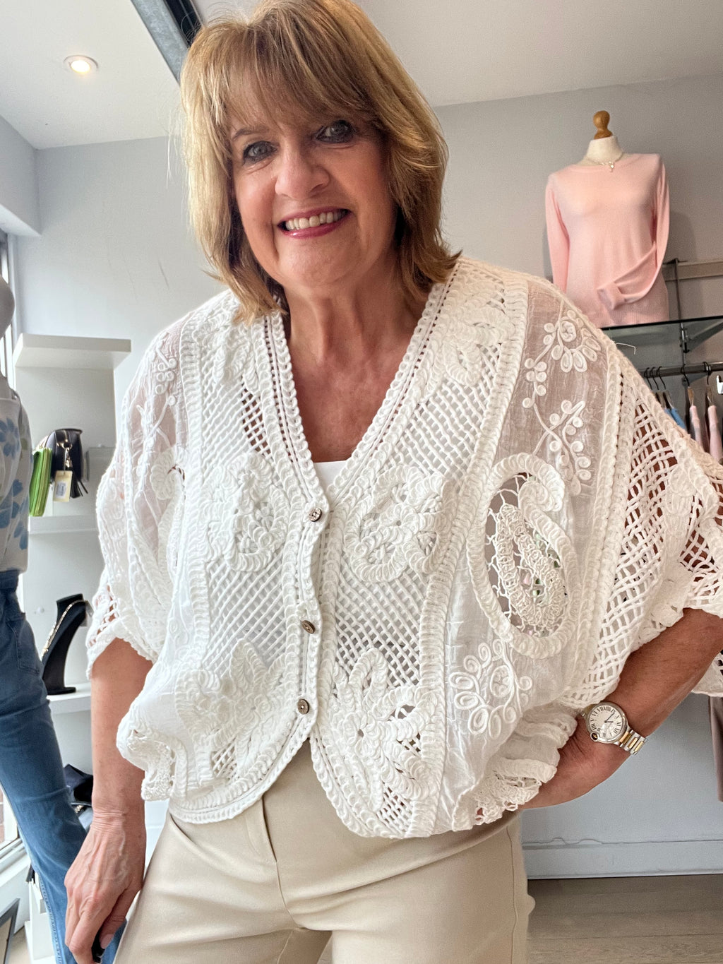 Sofia Crochet Cotton Cardy