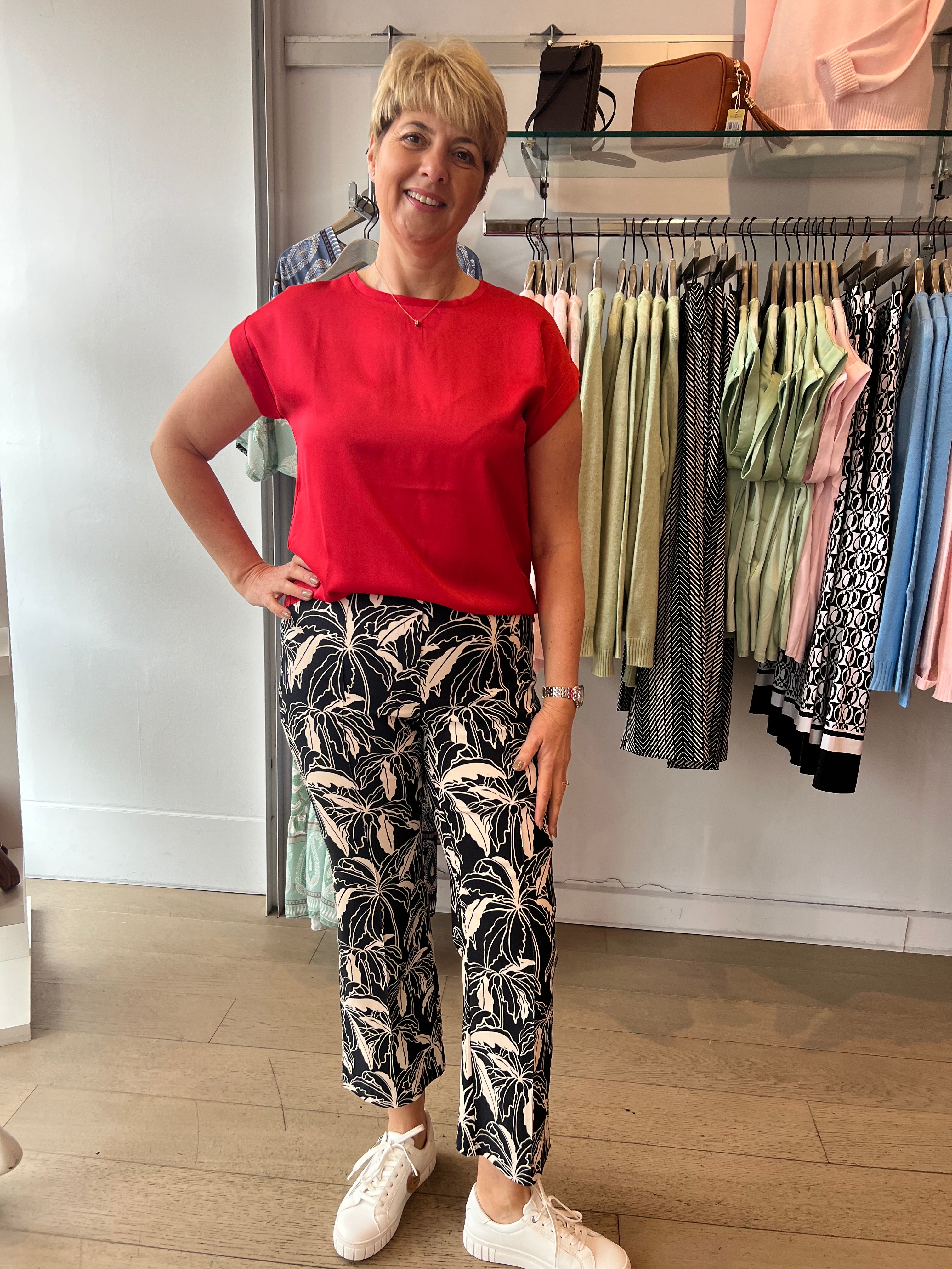 Robell Joella Kickflare Ankle Grazer Printed Pant