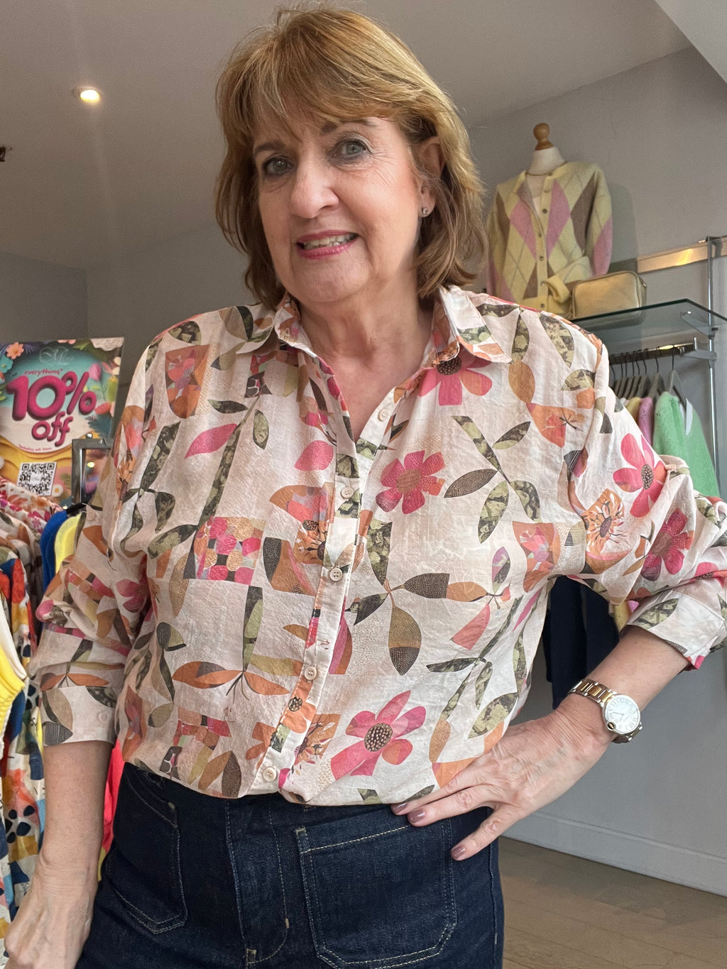 Velma Cotton Voile Printed Top