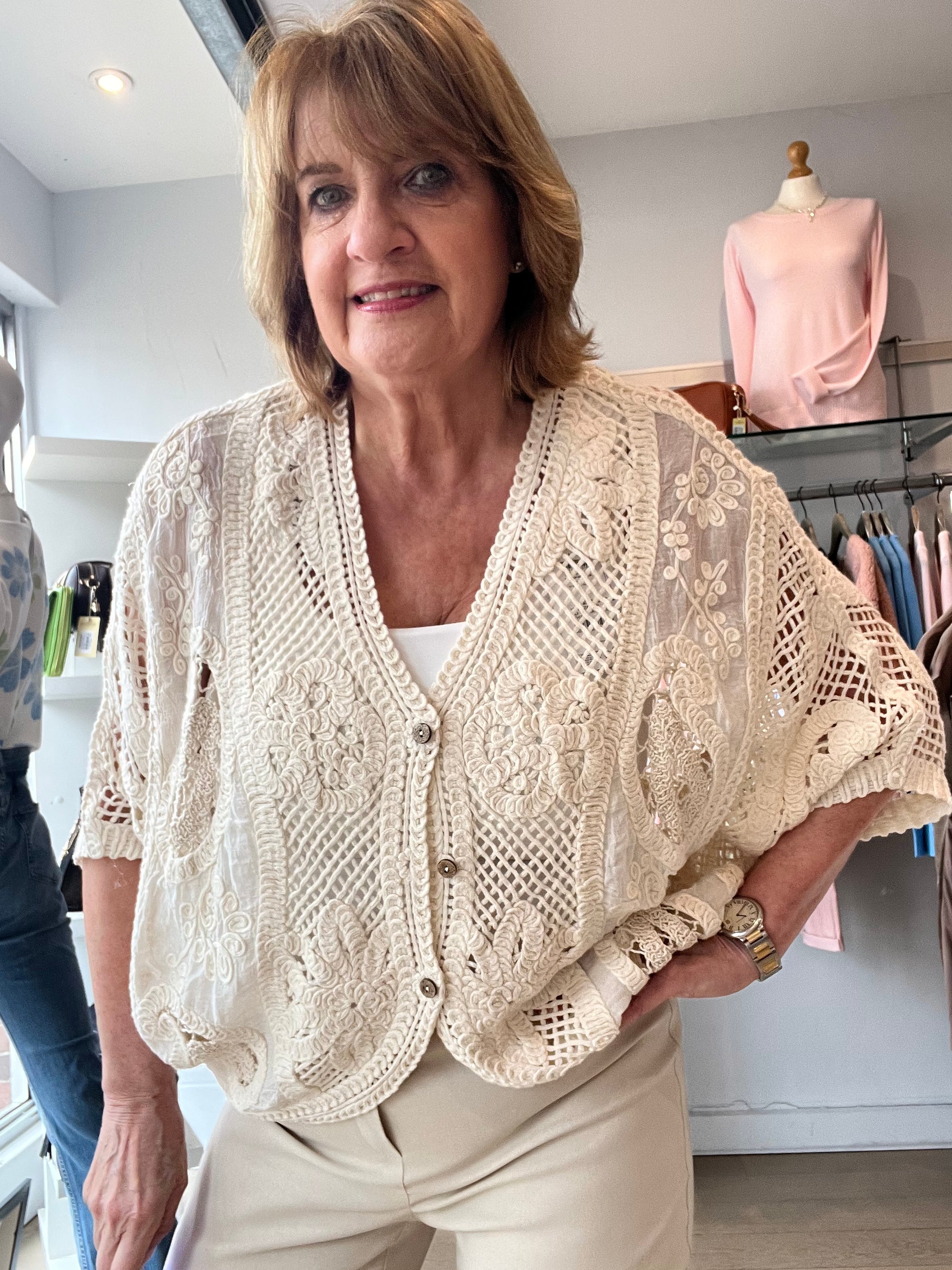 Sofia Crochet Cotton Cardy