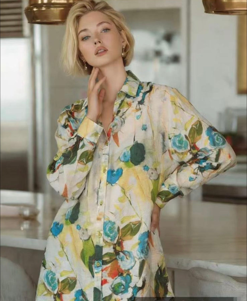 Starr Print Voile Top