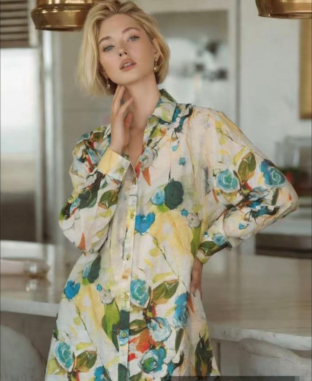 Starr Print Voile Top