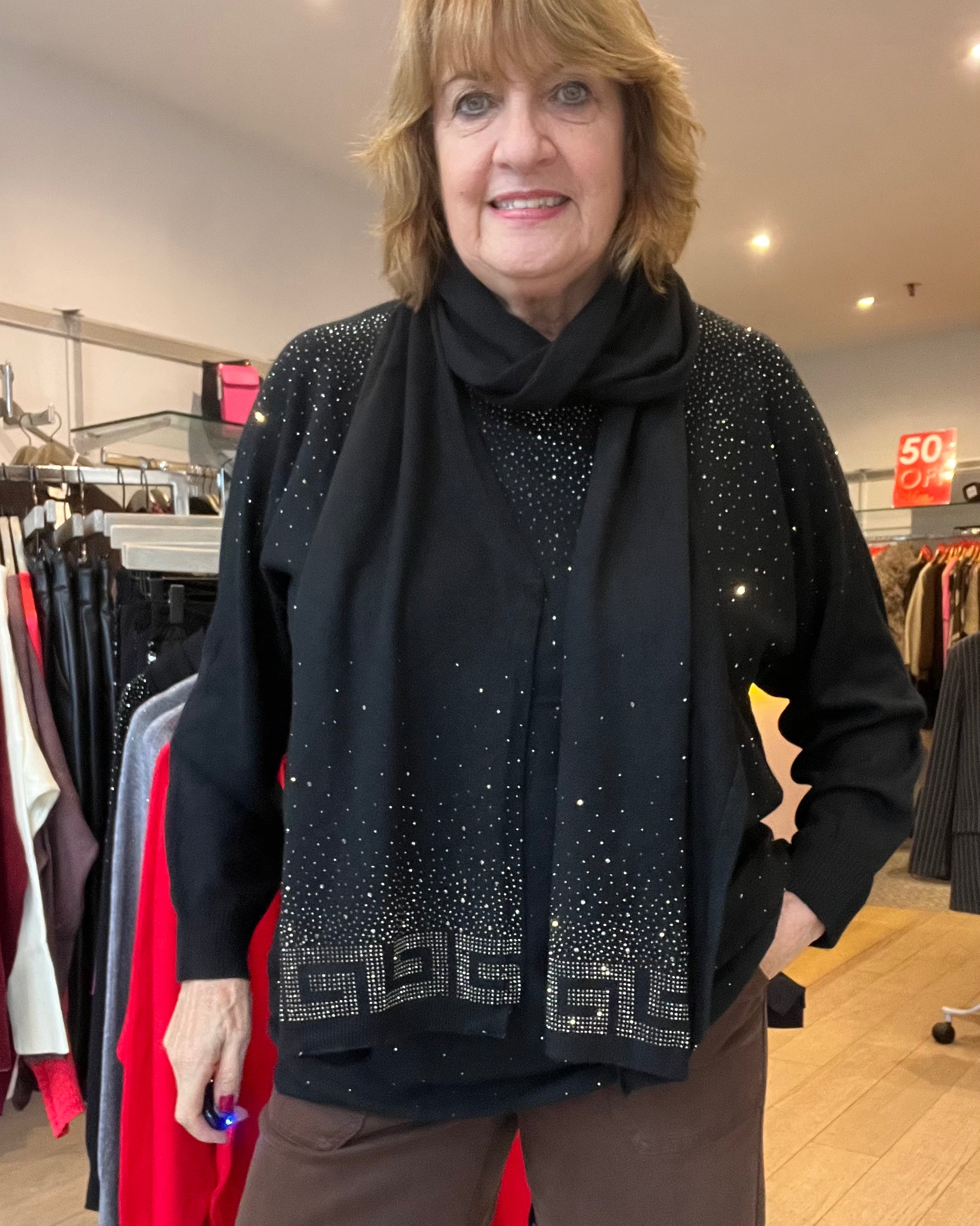 Sara Sparkle Knit with Scarf