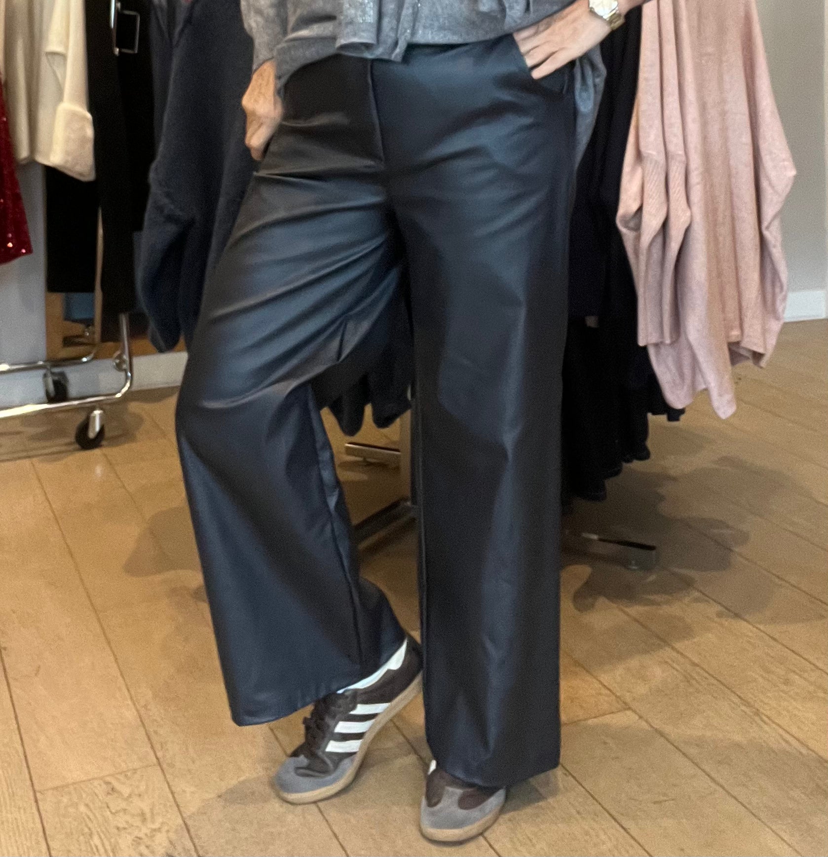 Coated Straight Leg Magic Pant