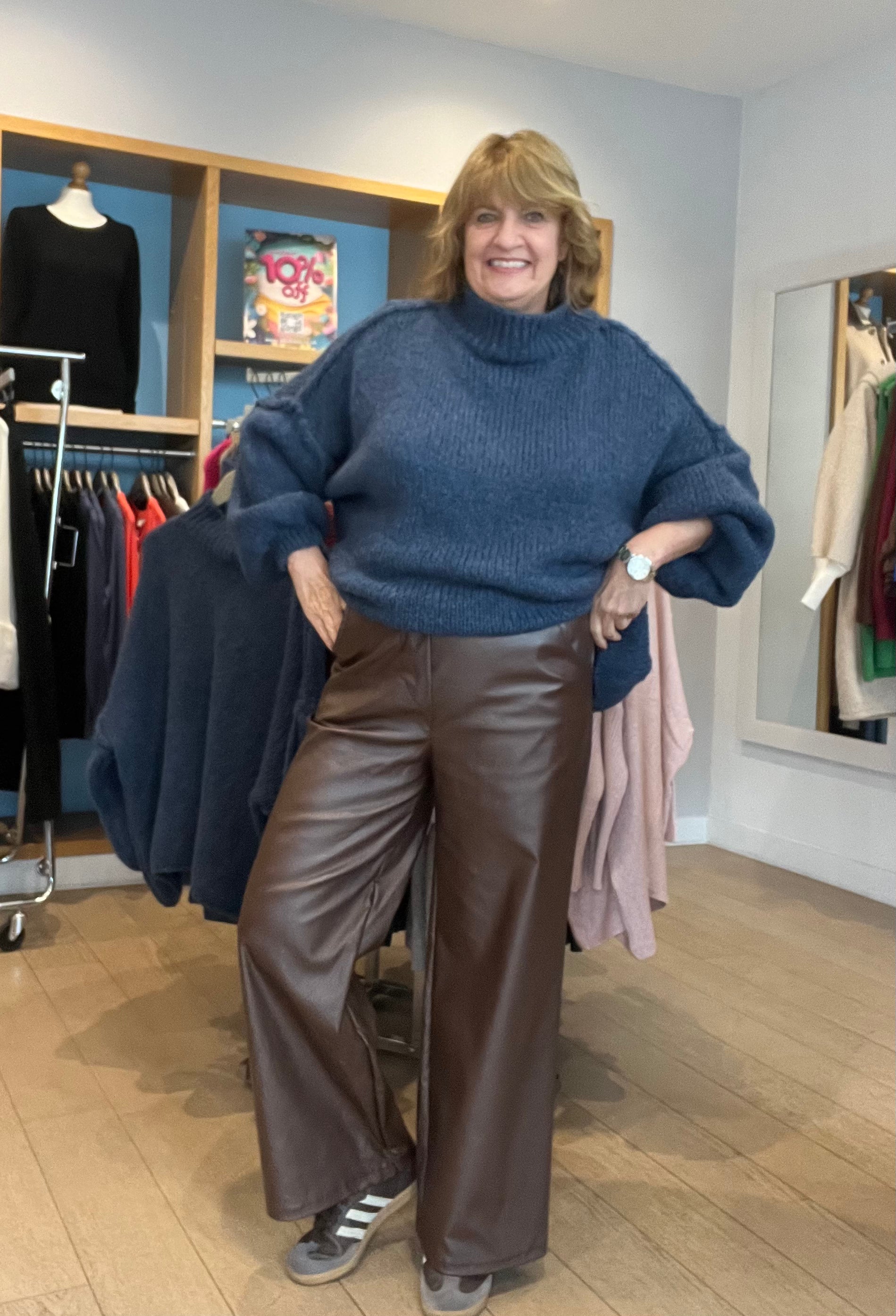 Coated Straight Leg Magic Pant