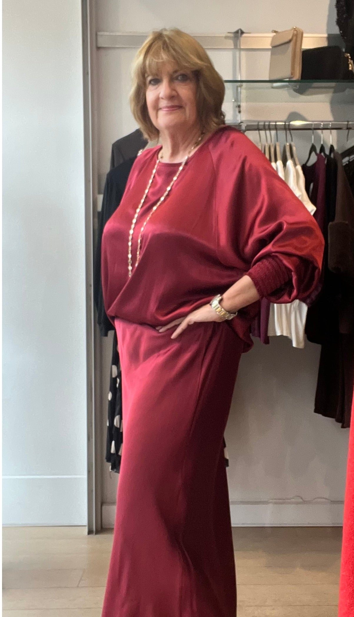 Skyla Satin Bias Cut Skirt