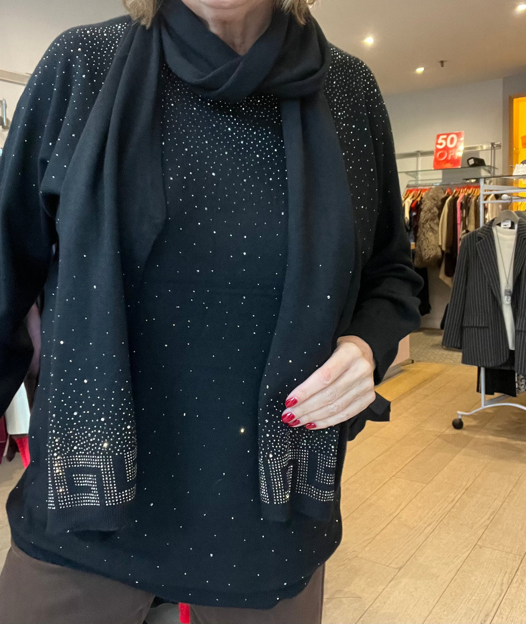 Sara Sparkle Knit with Scarf