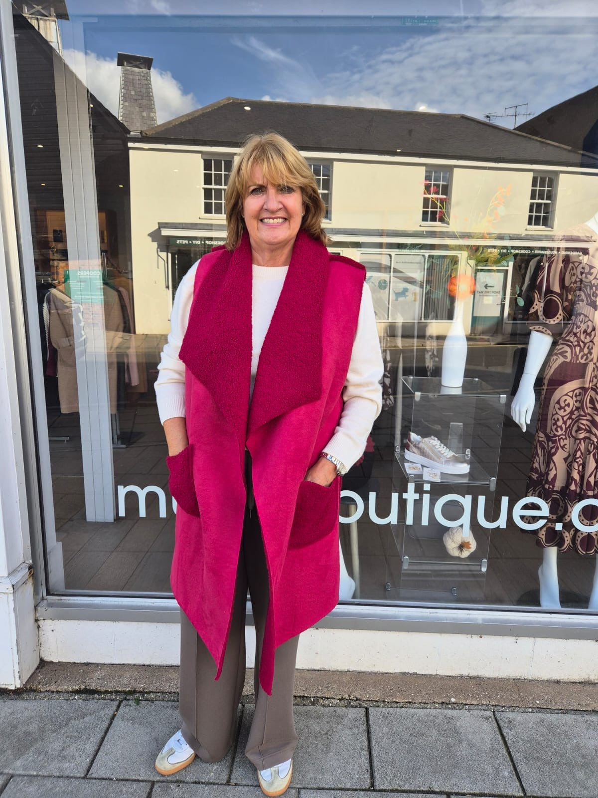 Suedette textured Gilet with Pockets