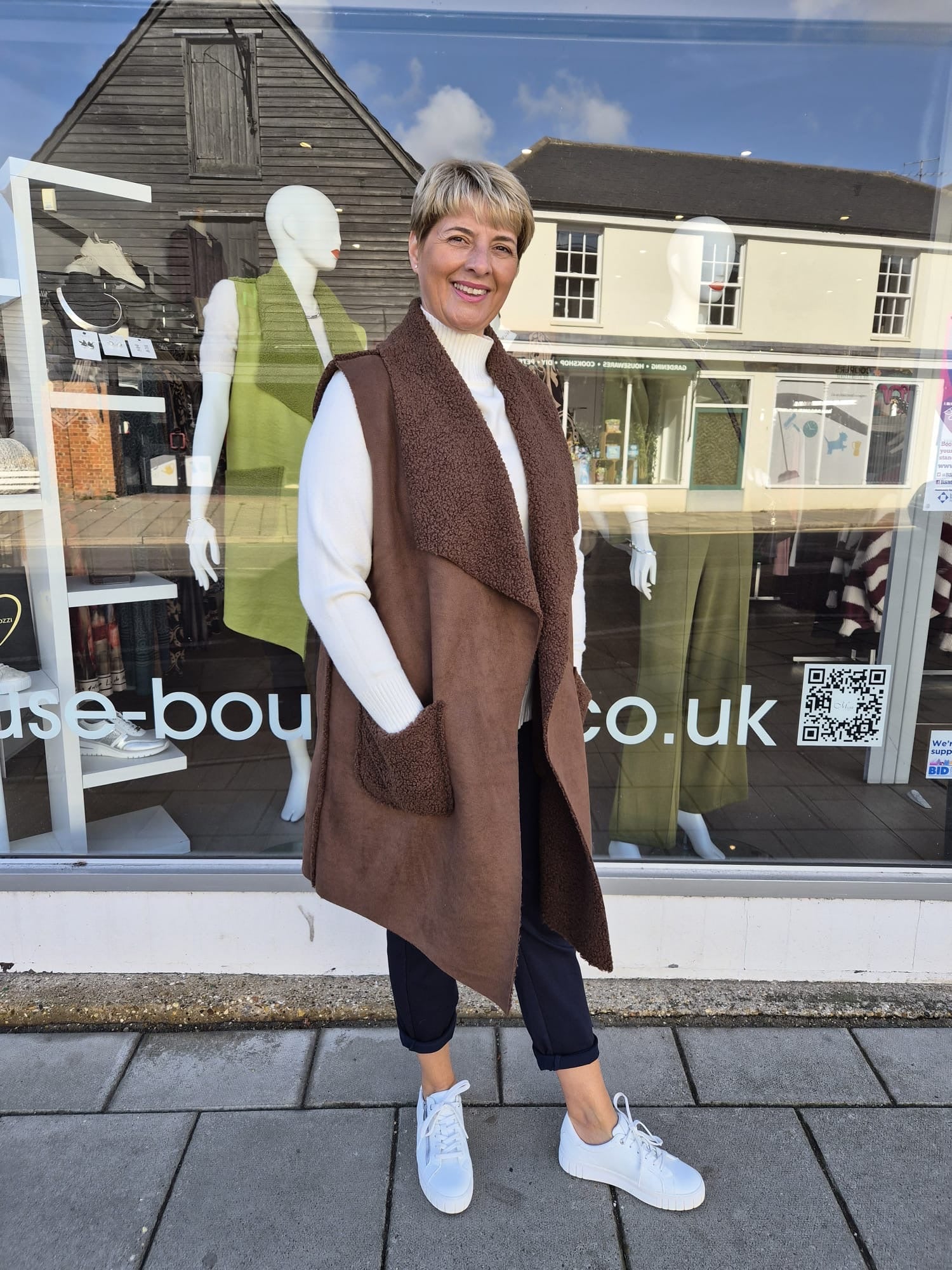 Suedette textured Gilet with Pockets