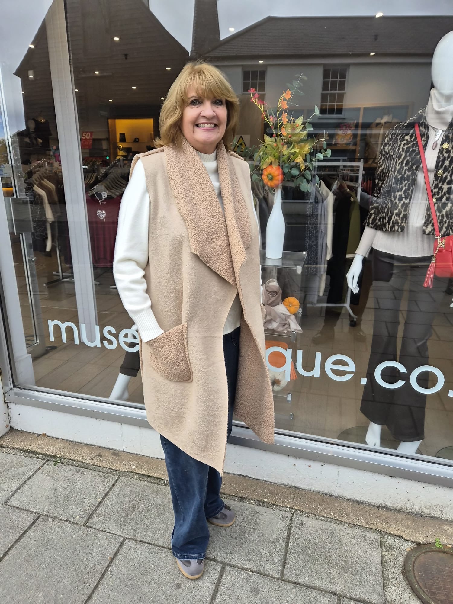 Suedette textured Gilet with Pockets