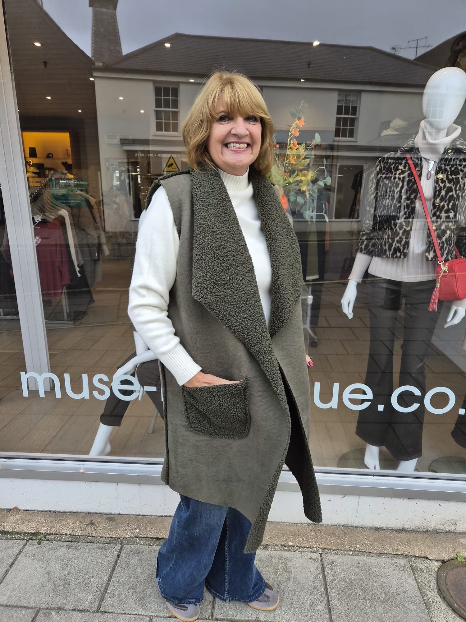 Suedette textured Gilet with Pockets