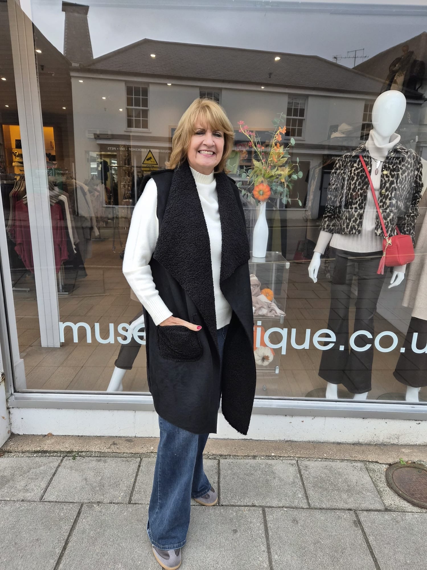 Suedette textured Gilet with Pockets