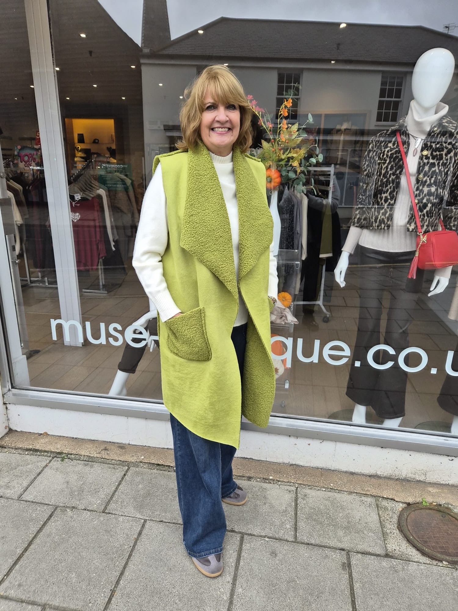 Suedette textured Gilet with Pockets