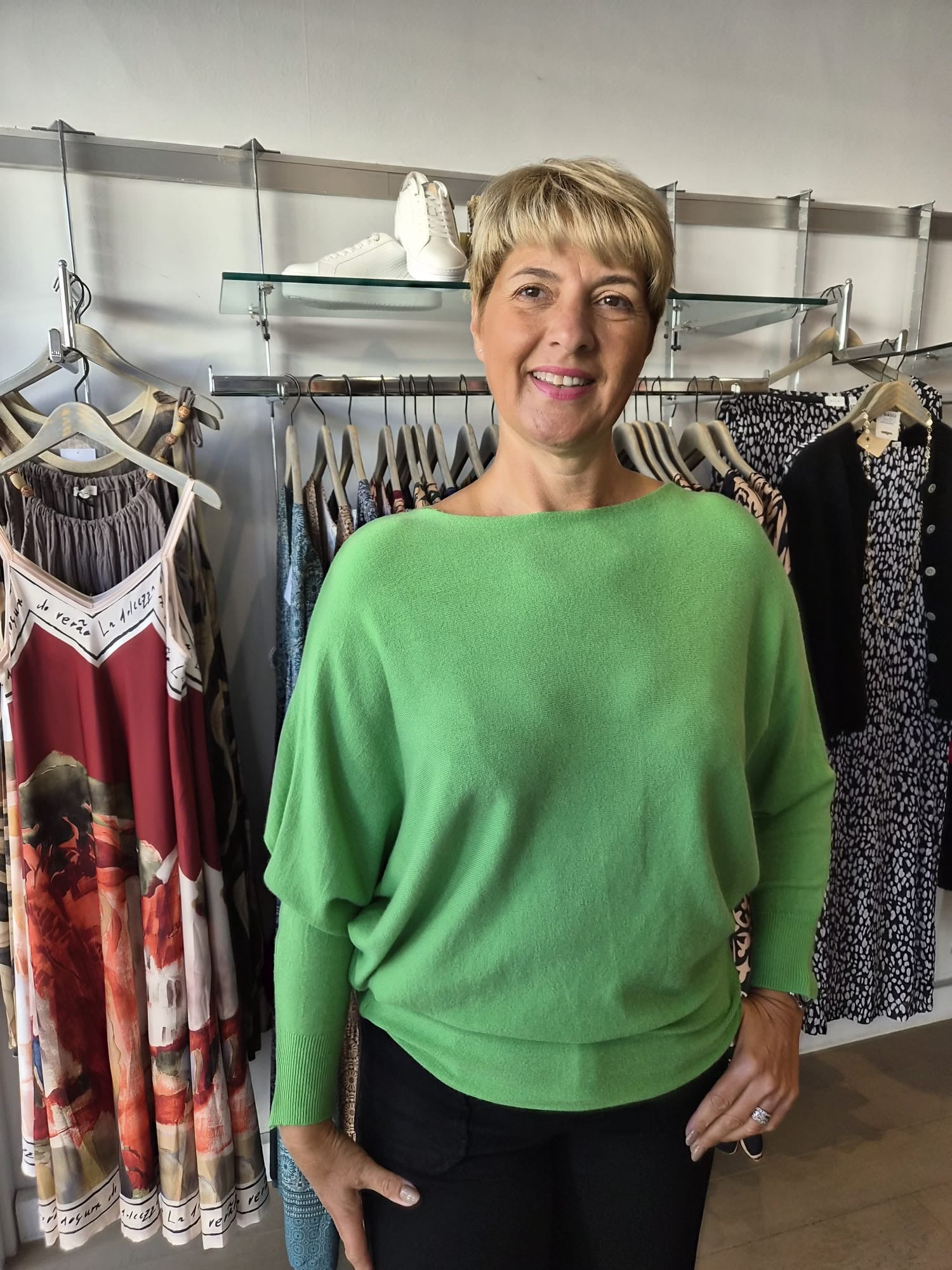 Pearl Back Button Knit