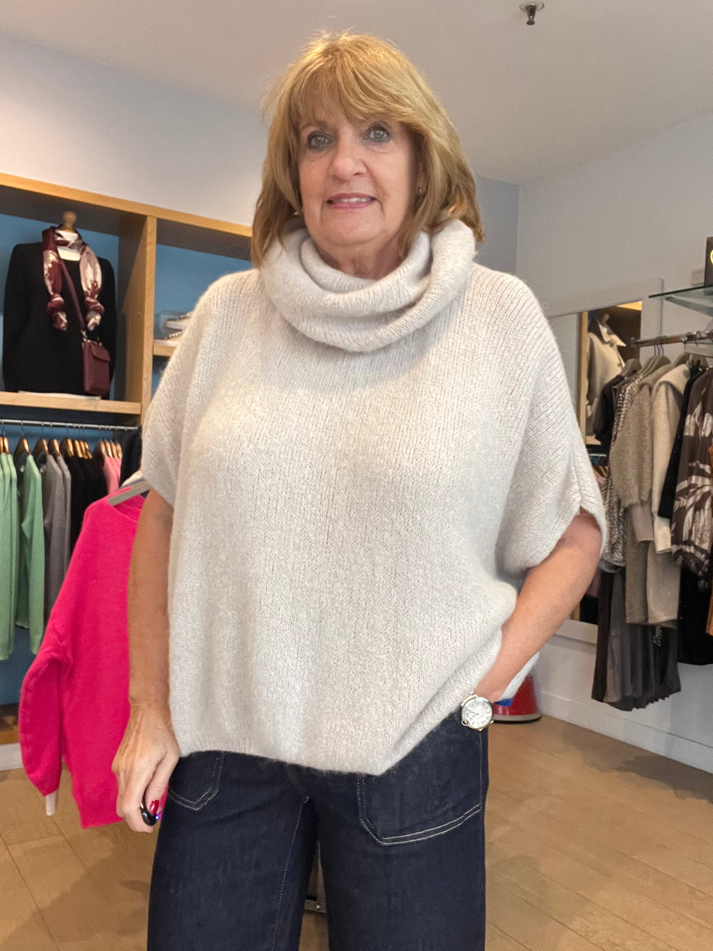 Alpaca Mix Cowl neck Knit