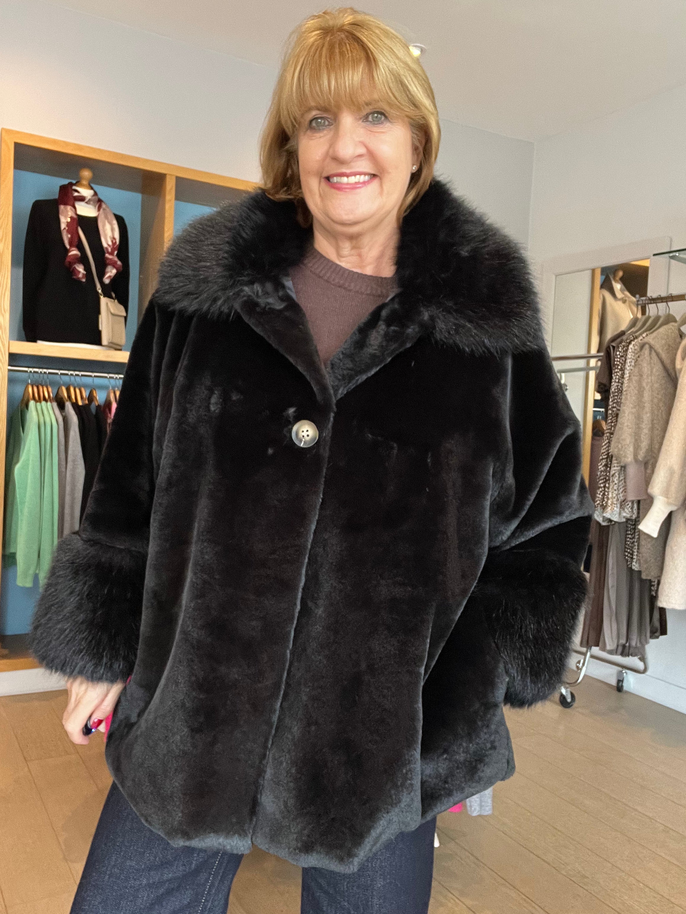 Faux Fur Soft Swing Jacket
