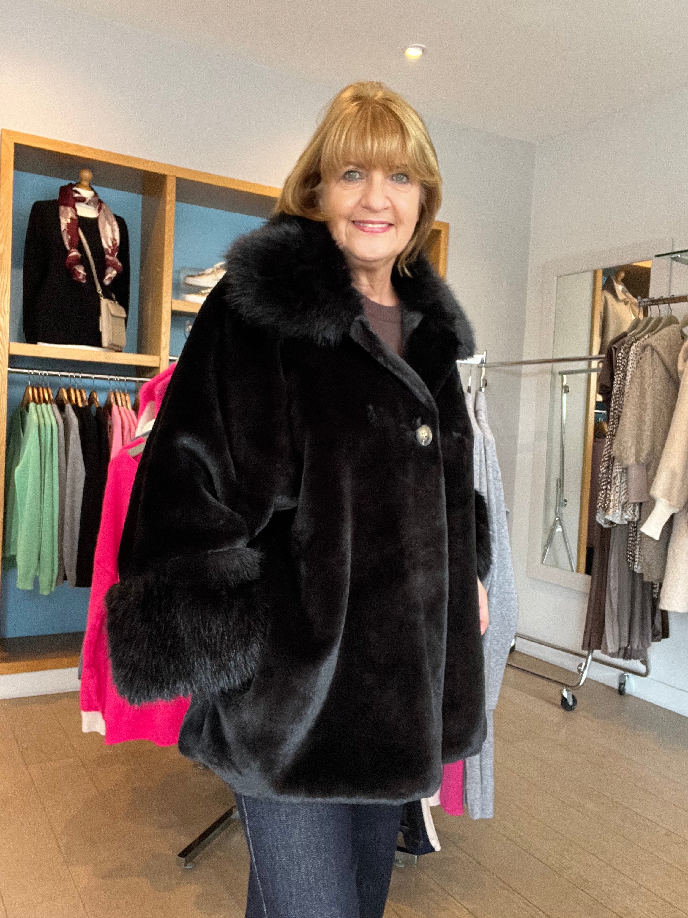 Faux Fur Soft Swing Jacket