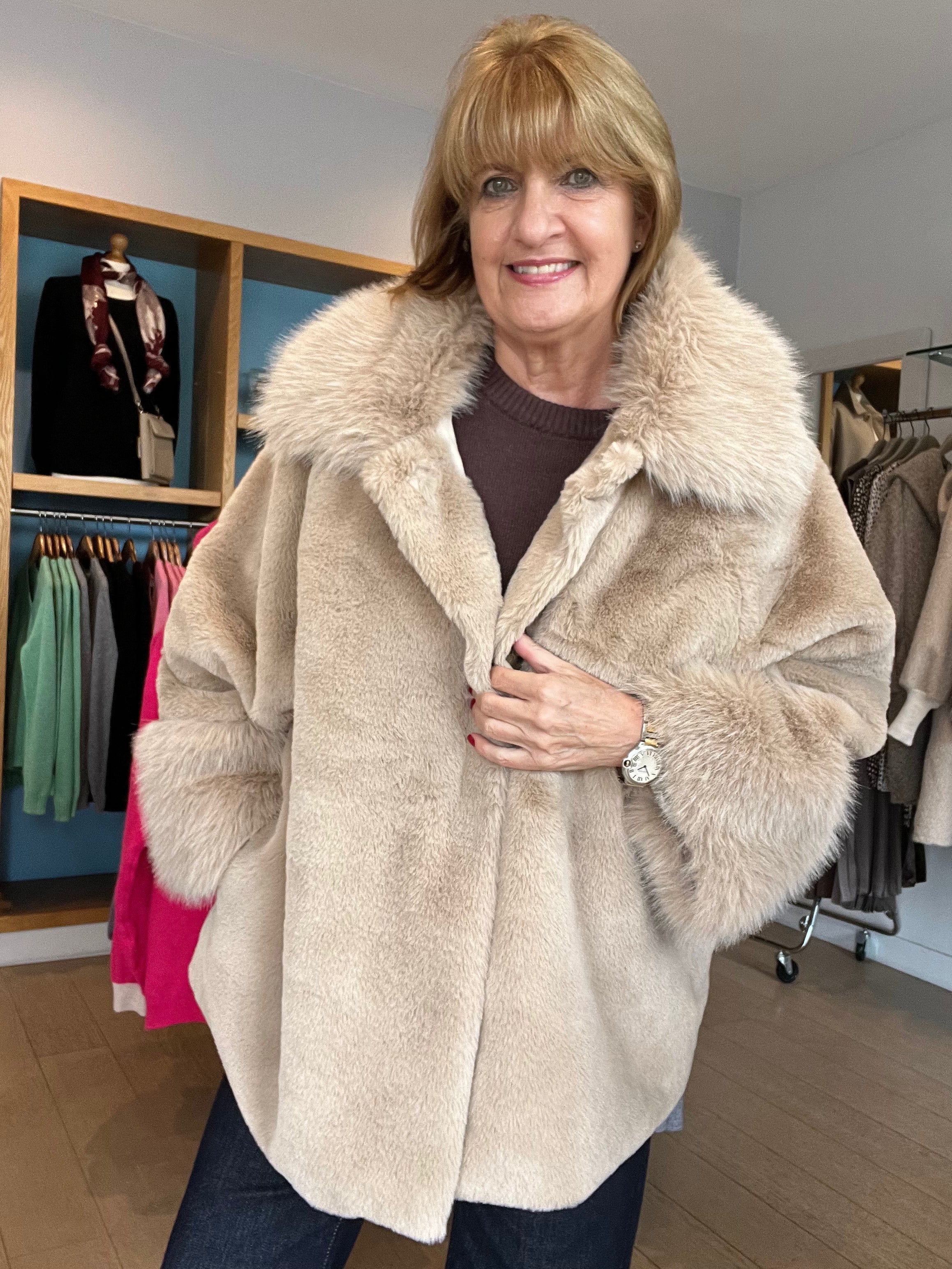 Faux Fur Soft Swing Jacket