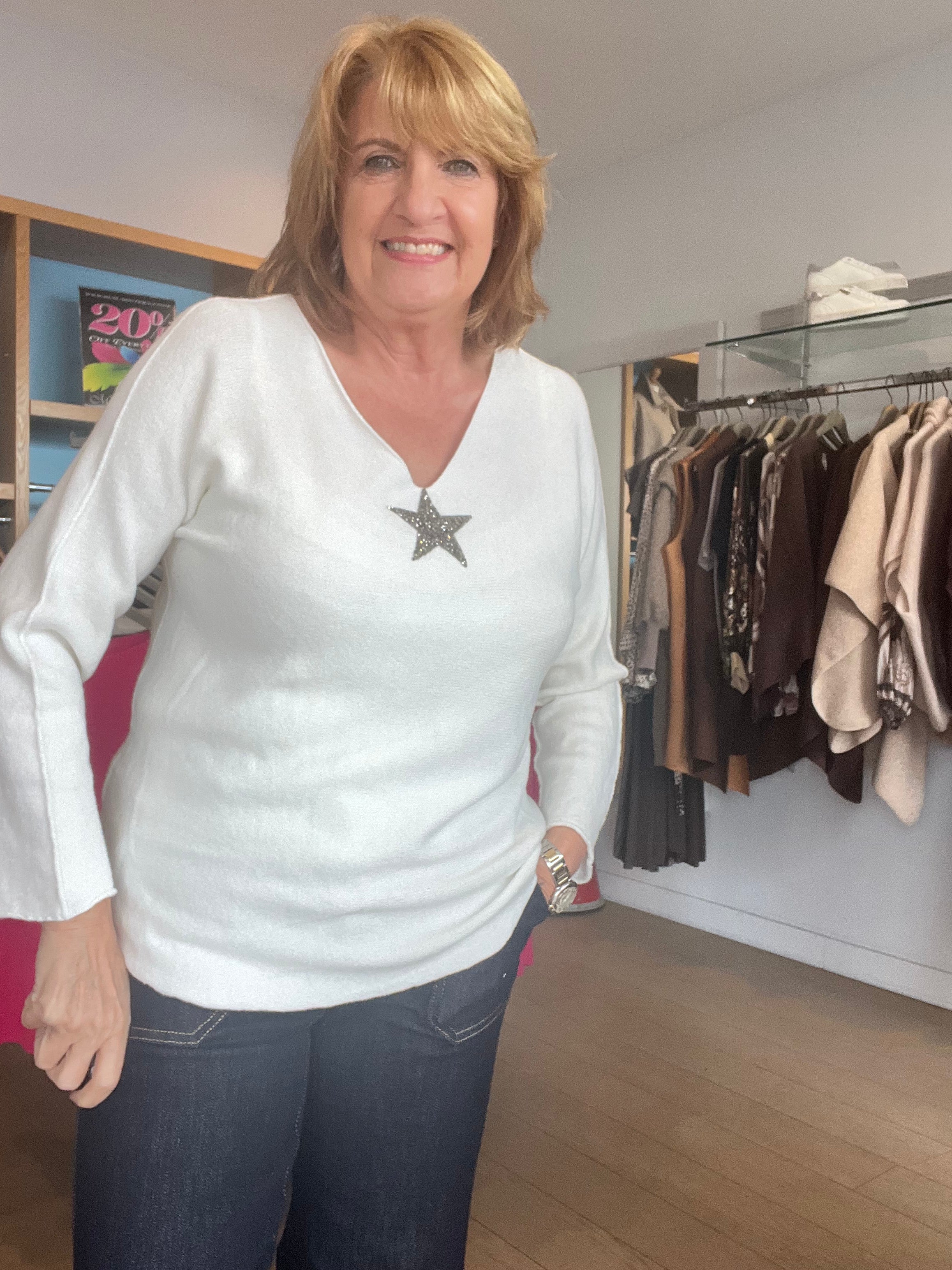 Starry V Neck Super Soft Knit