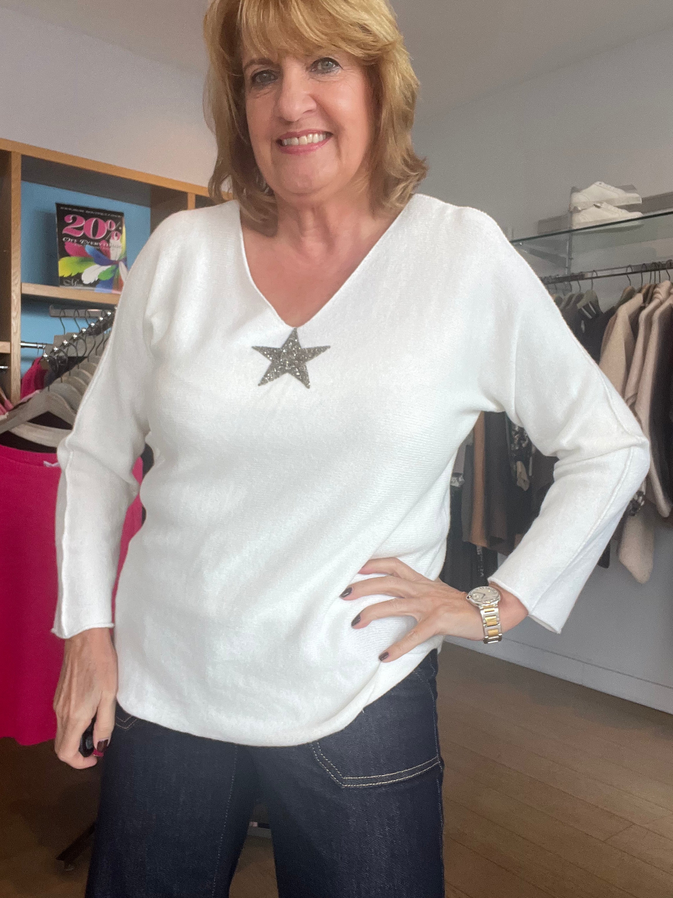 Starry V Neck Super Soft Knit