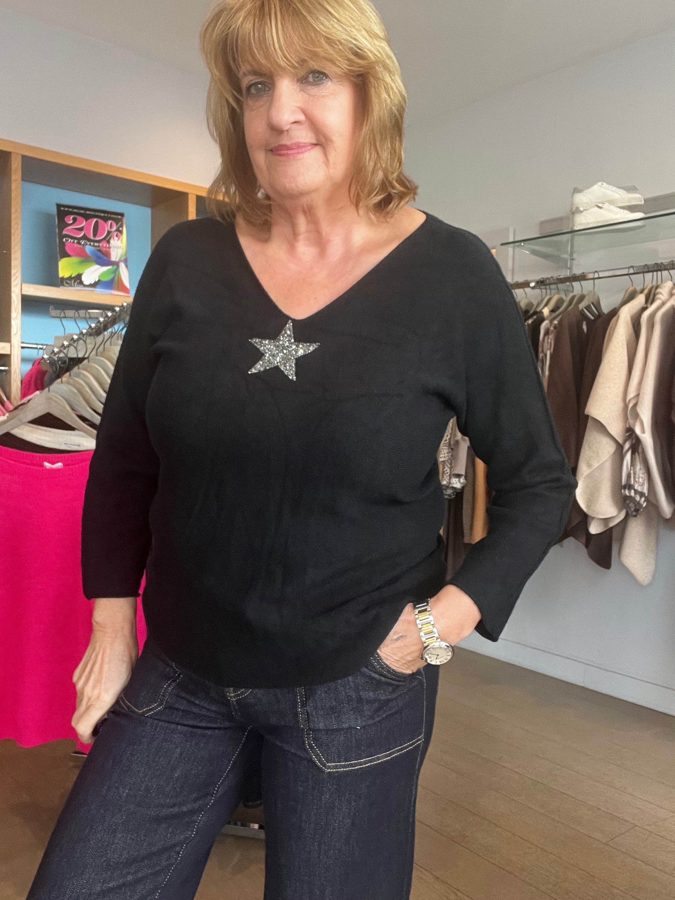 Starry V Neck Super Soft Knit