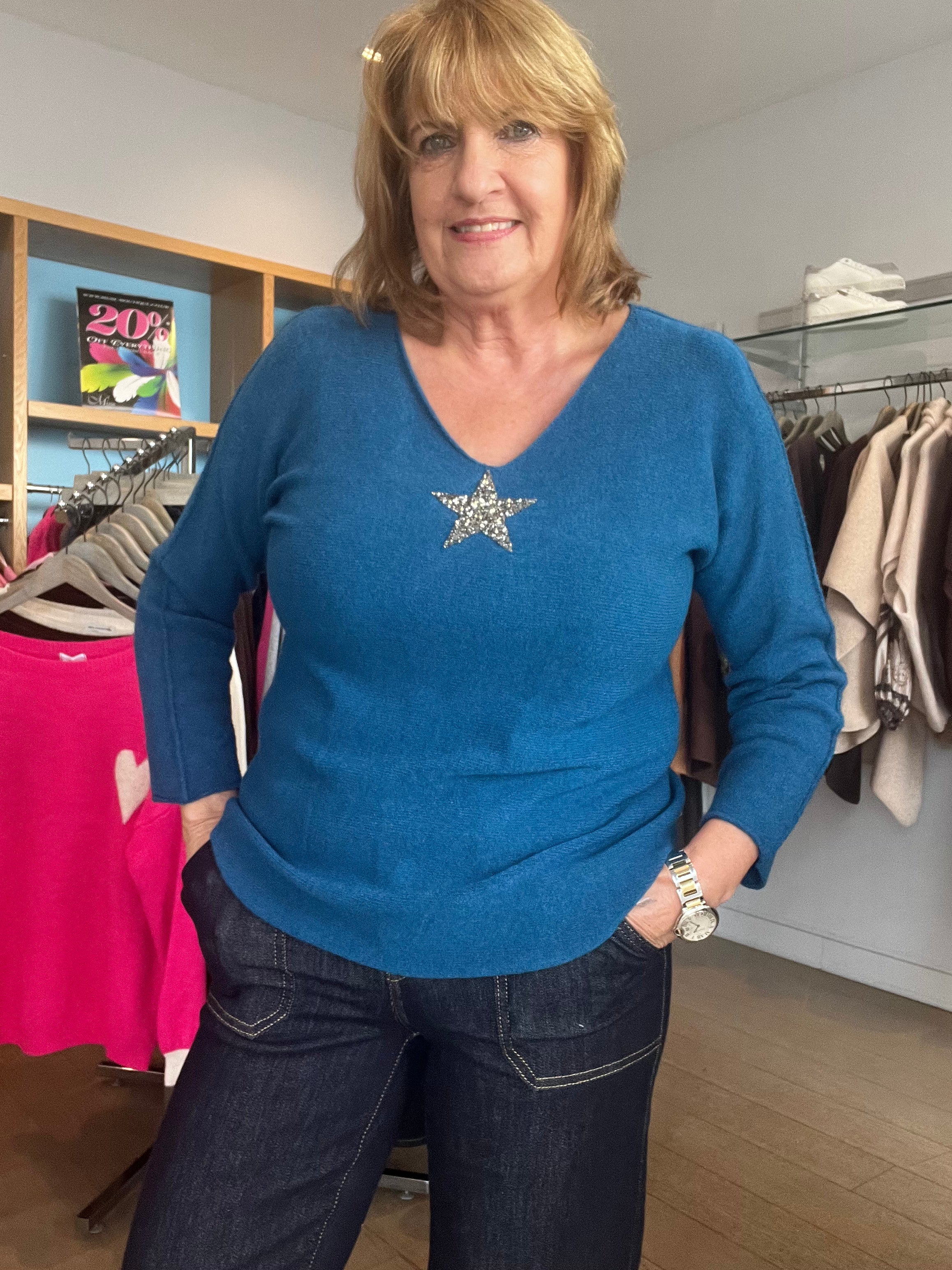 Starry V Neck Super Soft Knit