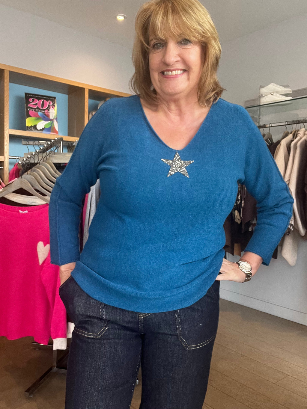 Starry V Neck Super Soft Knit