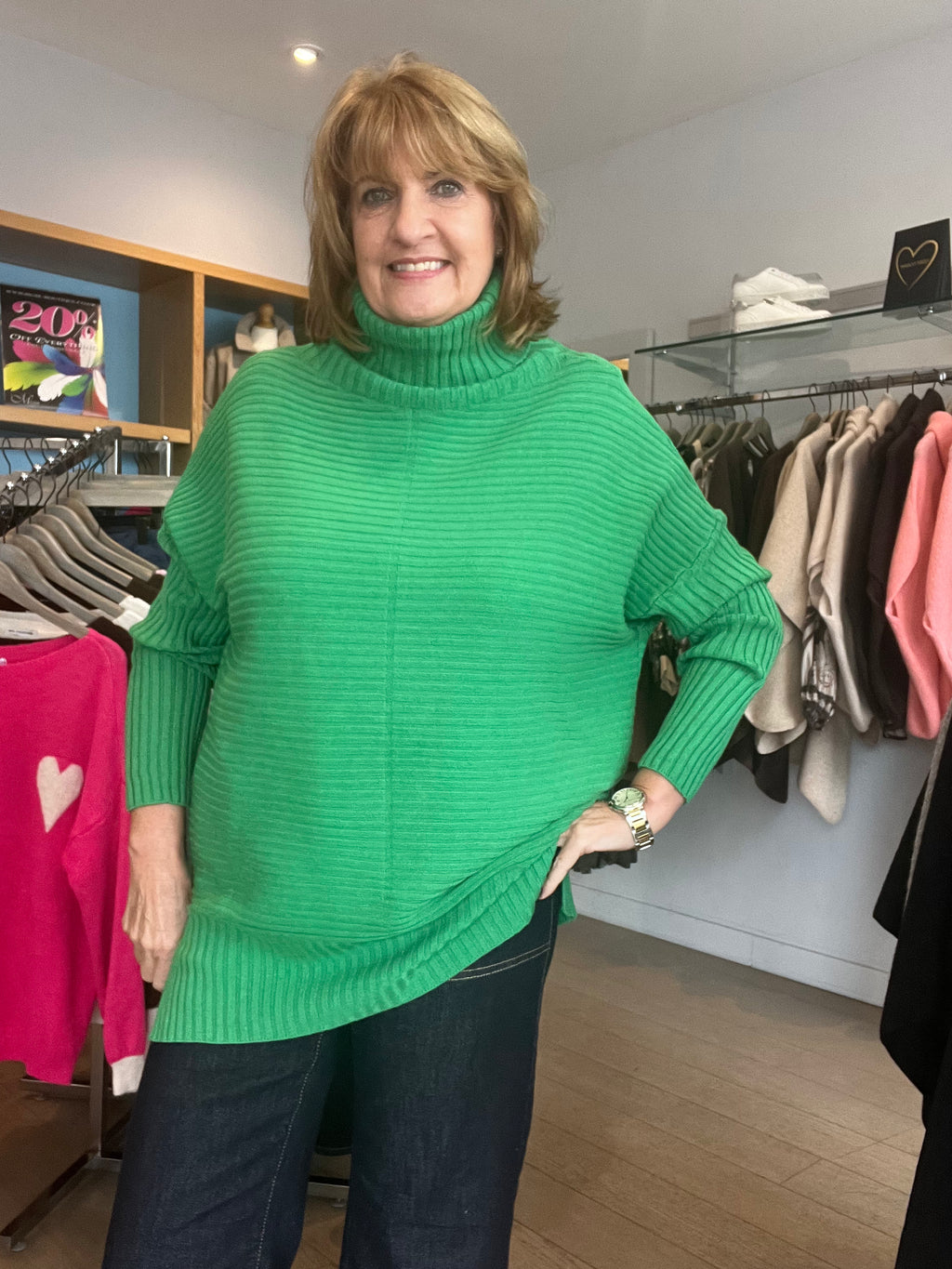 Jayne Rib Polo Neck Knit