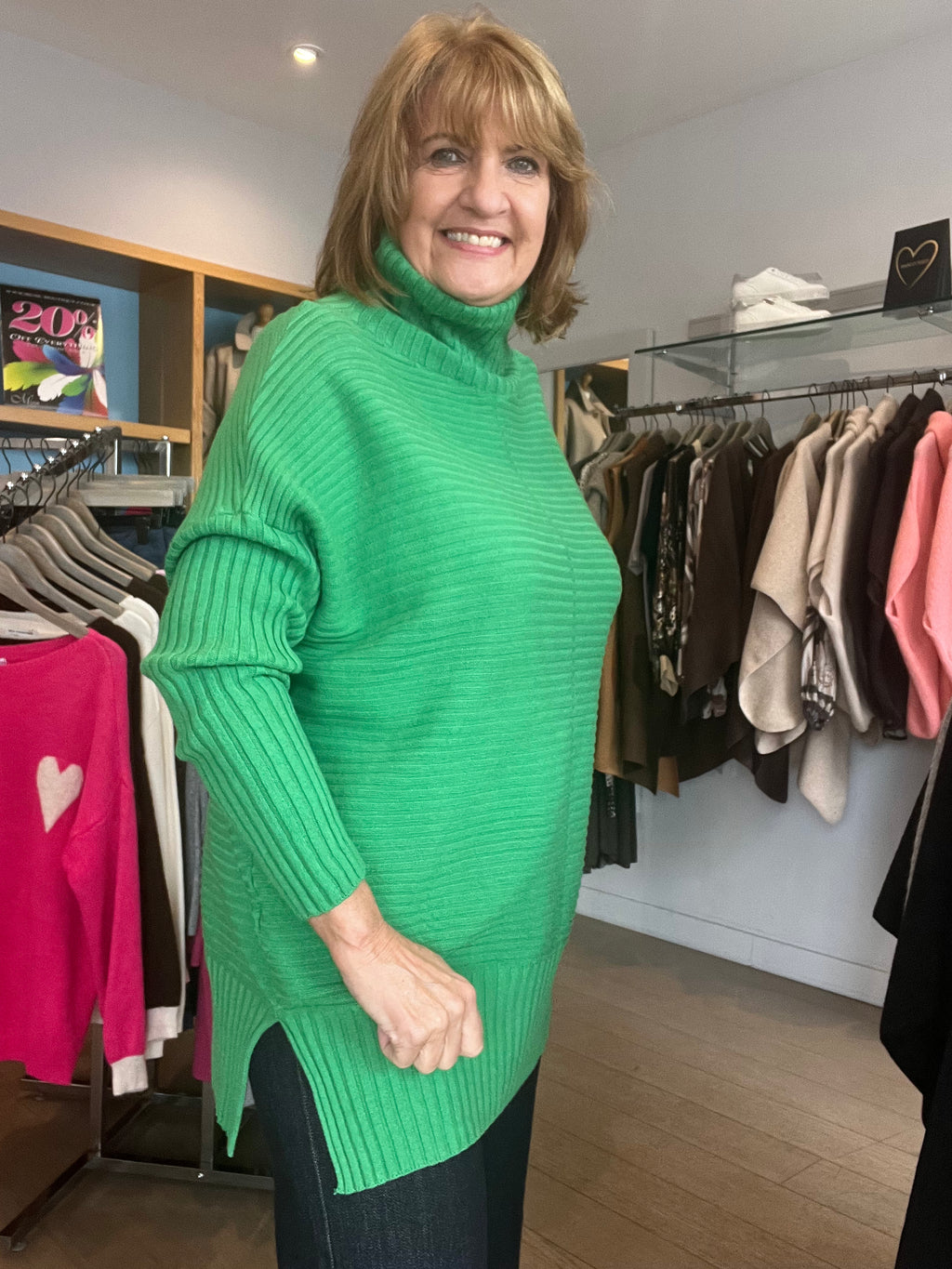 Jayne Rib Polo Neck Knit