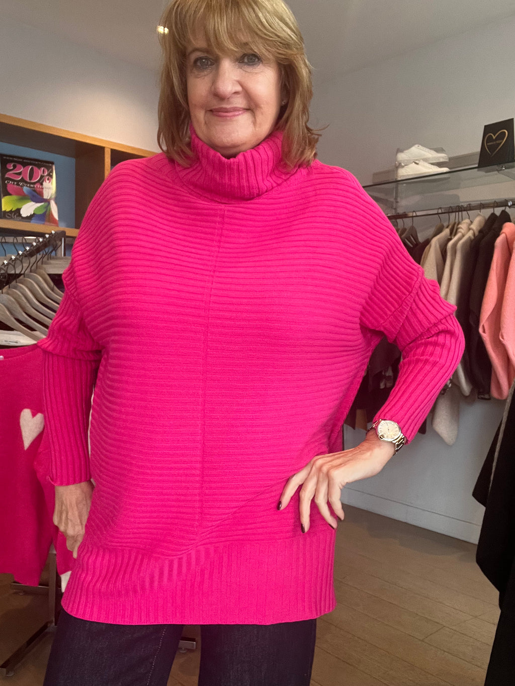 Jayne Rib Polo Neck Knit