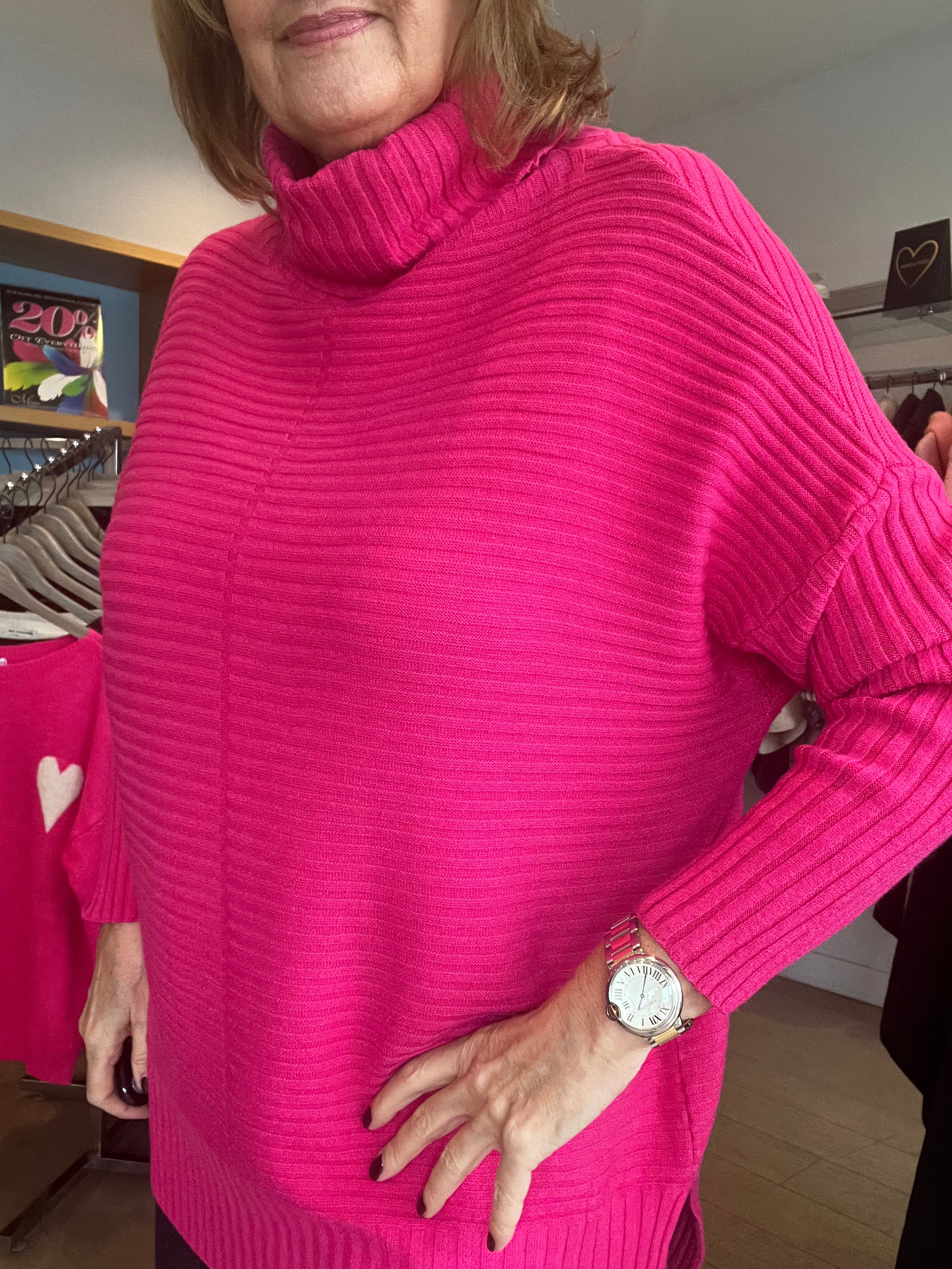 Jayne Rib Polo Neck Knit