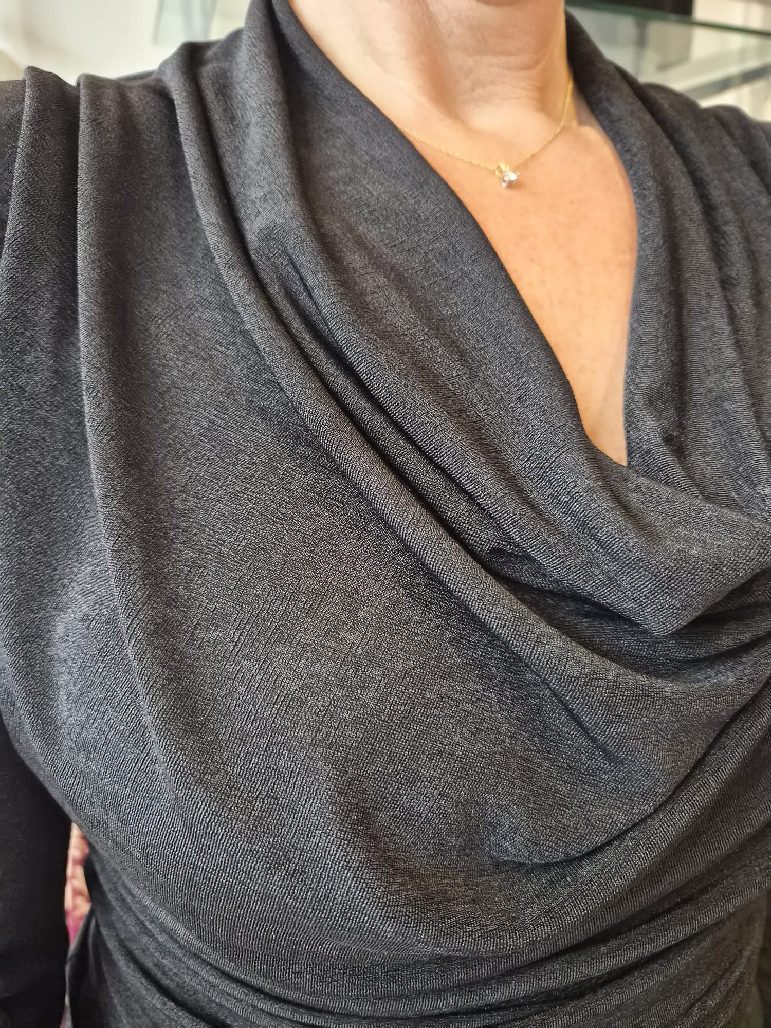 Jayla Jersey Plain Cowl Neck Long Sleeve Top