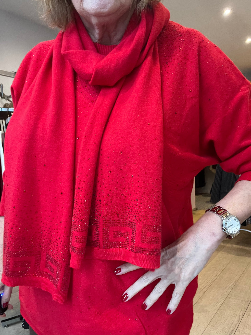 Sara Sparkle Knit with Scarf