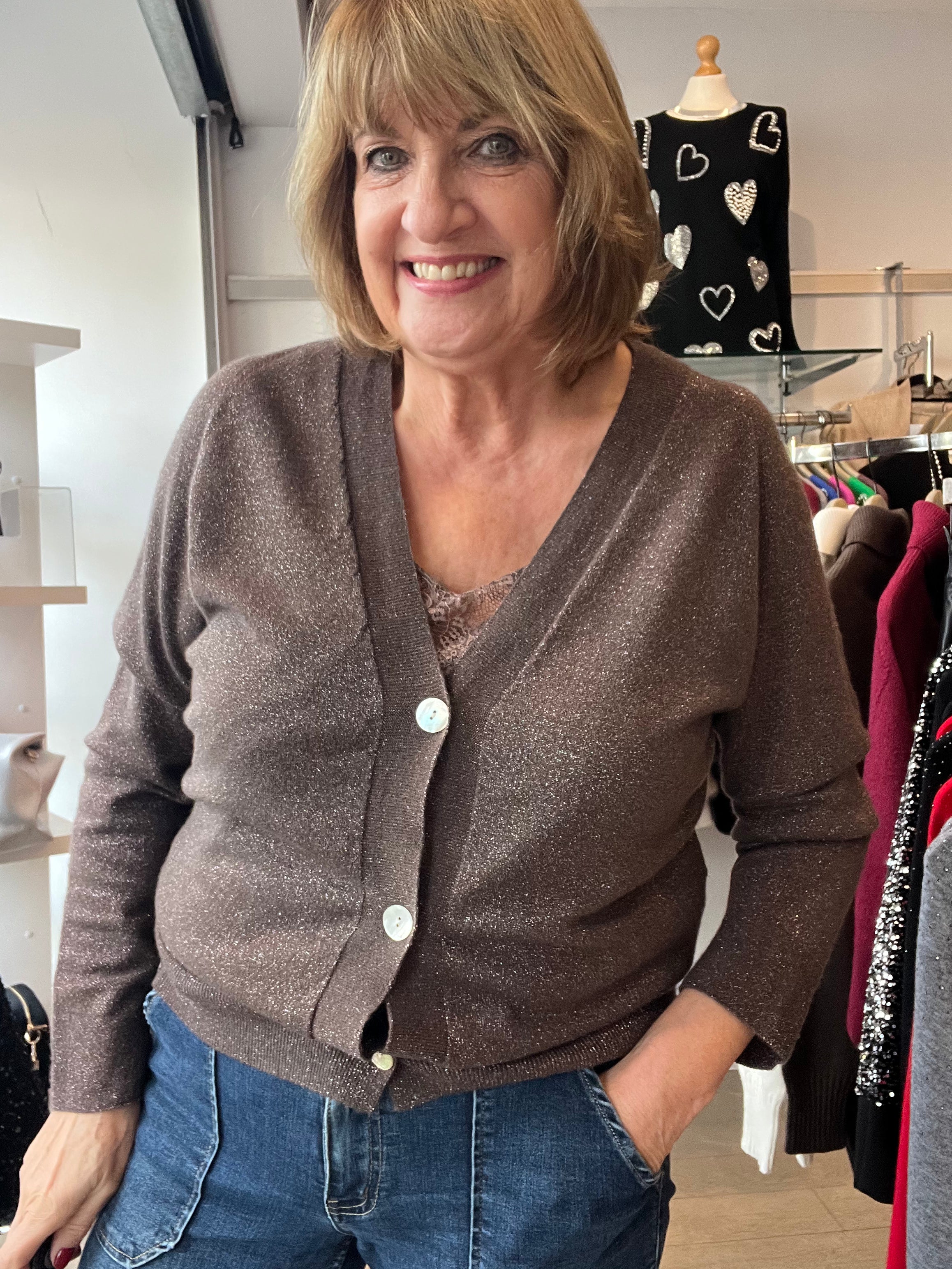 Alpini Lexie Lurex Knit Cardy