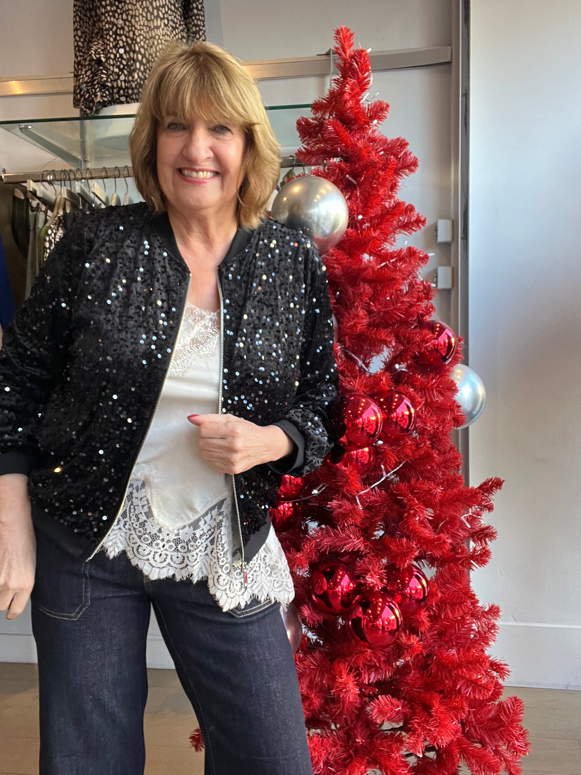 Sequin Bomber Jacket