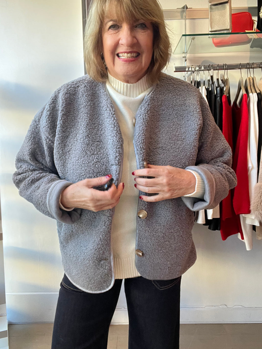 Teddy Boucle Jacket with Suedette lining