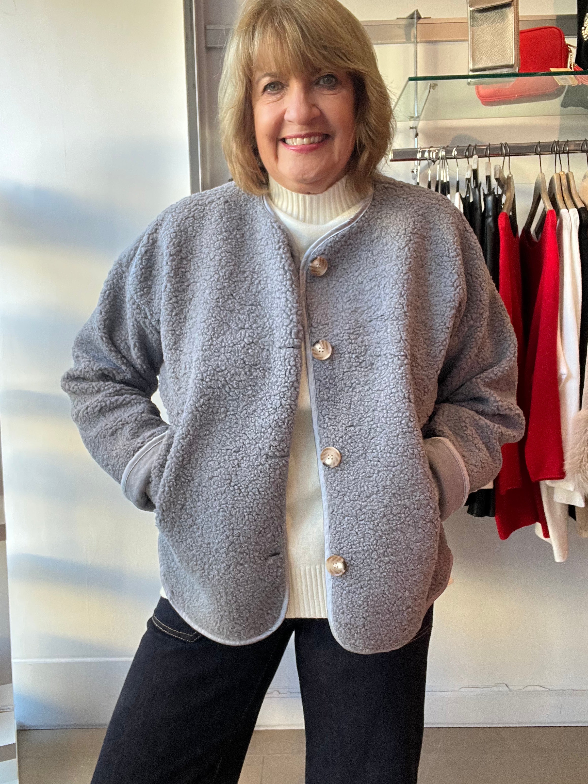 Teddy Boucle Jacket with Suedette lining