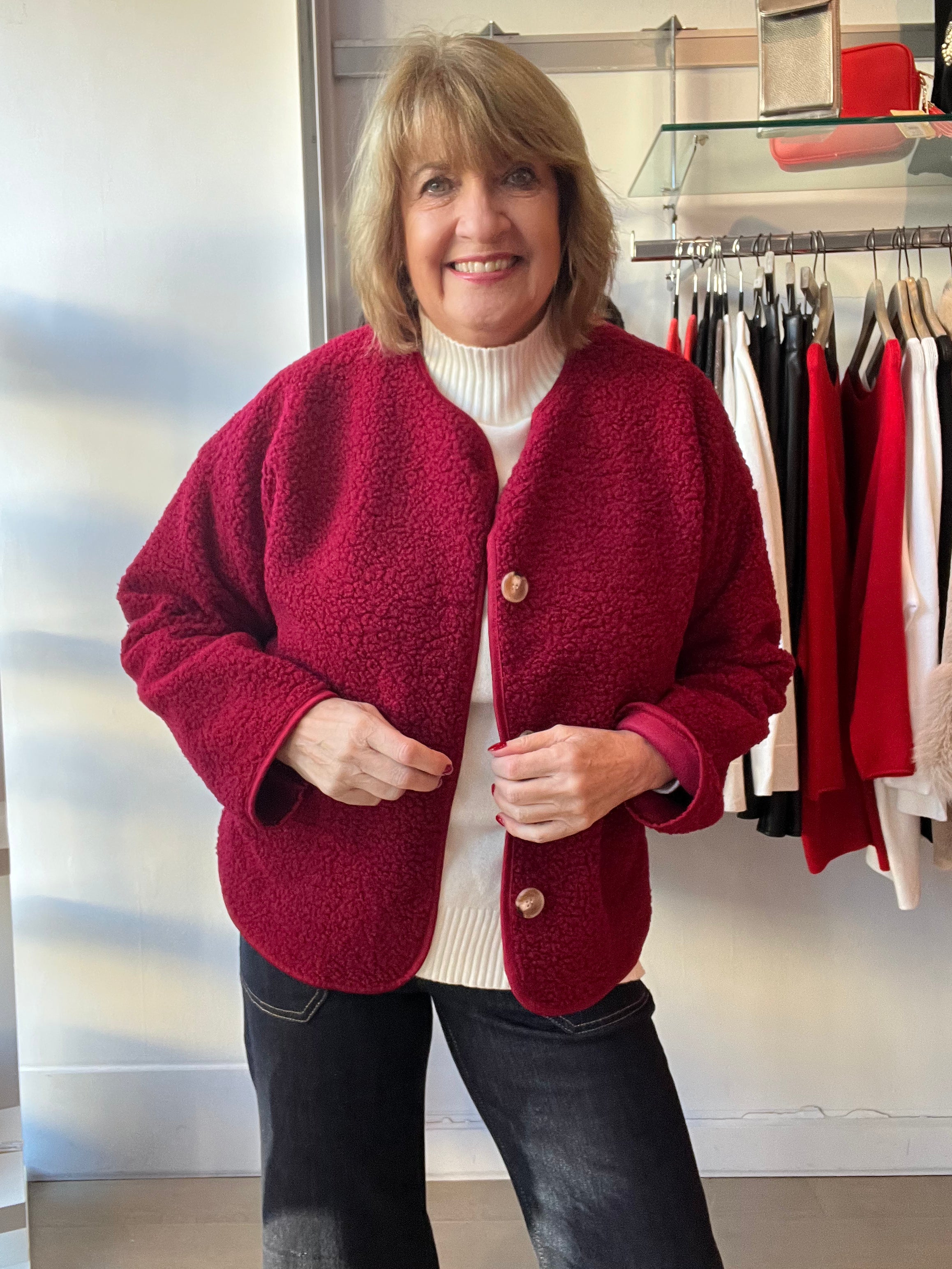 Teddy Boucle Jacket with Suedette lining