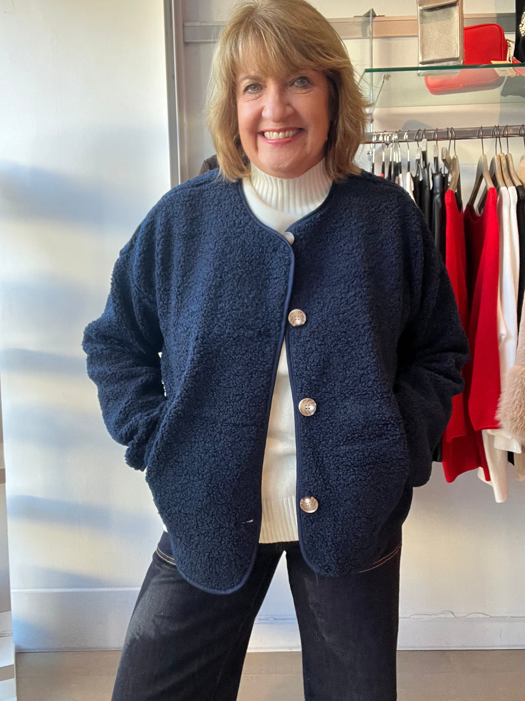 Teddy Boucle Jacket with Suedette lining