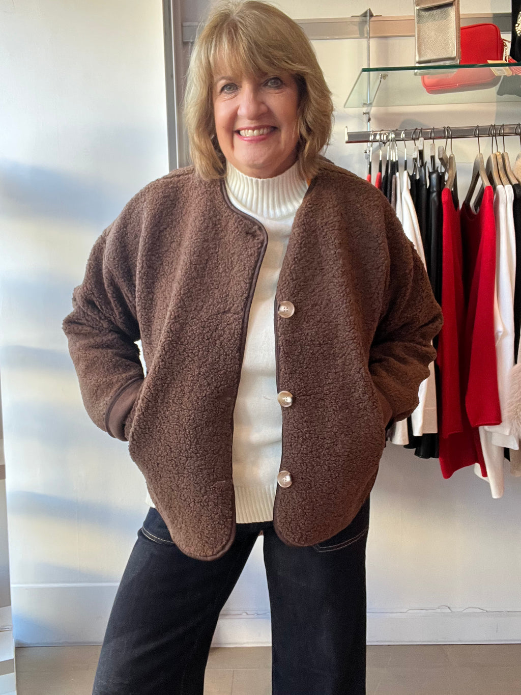 Teddy Boucle Jacket with Suedette lining