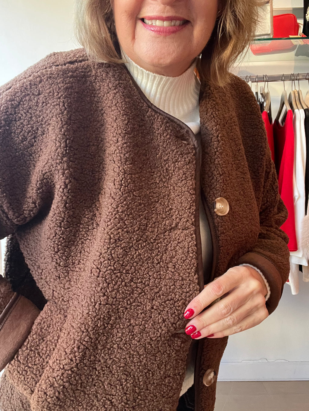 Teddy Boucle Jacket with Suedette lining